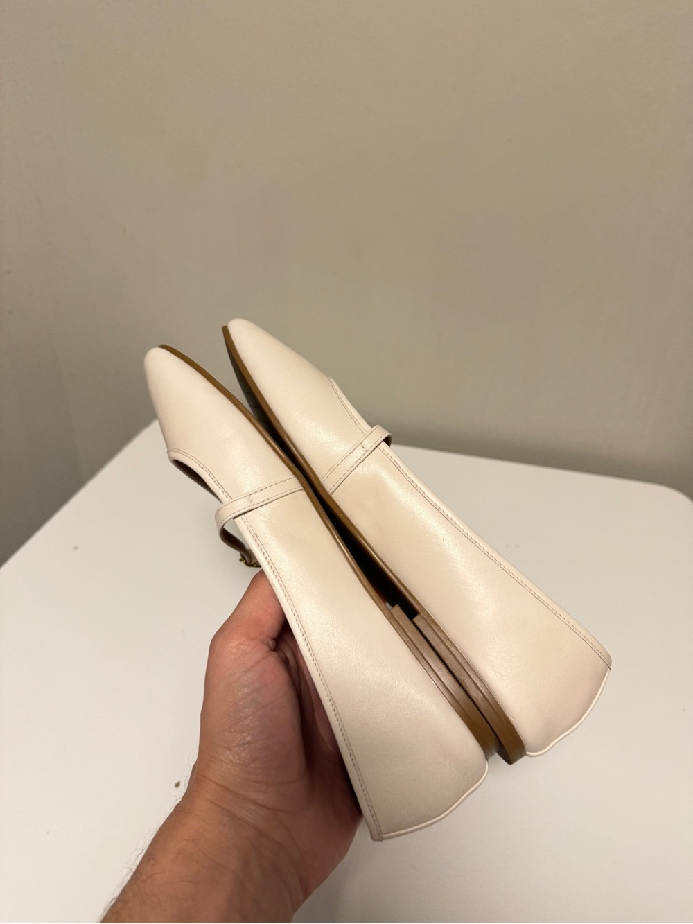 Cole Haan Yelena Mary Jane Ballet Flat, Ivory Leather Shoes Women’s US 8.5 B - Picture 5 of 9